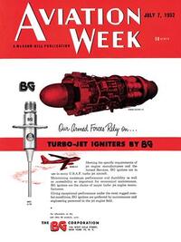 Aviation Week & Space Technology July 1952 Magazine Back Copies Magizines Mags