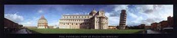 Leaning Tower of Pisa Panoramic Piazza Dei Miracoli Poster