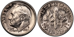 U.S. 10-cent Dime 1982 Coin