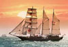 1000 pieces jigsaw puzzle by castorland, sailing ship in the sunset