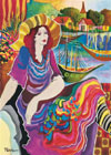 Pat Govezensky woman on a seascape art deco as 1000 Piece Puzzle by RavensburgerJigsawPuzzles