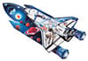 space shuttle shaped jigsaw puzzle, art by gerold como, 1000 pieces shaped puzzle