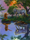 Magical Encounter between mermaid and unicorn fantasy art puzzle by Ravensburger # 156603