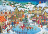Roy Trower Artist joy of christmas santa is skating with kids christmas Ravenbsurger JigsawPuzzles t