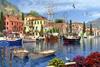 mediteranean harbor painting by domic davison jigsaw puzzle by ravensburger 1500 piece jigsaw puzzel