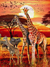 giraffe family photograph in african sunset jogsaw puzzles jogsawpuzzles jigsawpuzzle giraffe puzz