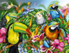 Tropical Birds painted by artist Lori Schory ravensburger 2000 piece jigsaw puzzel # 166817
