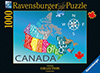 Ravensburger Puzzle # 195367 Colorful Map of Canada JigsawPuzzle by Louise Jessup