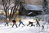 jigsaw puzzle by wrebbit, 1000 pieces, winter hockey scene, saturday night painting, laird
