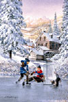 rilvary, painting by laird, 1000 pieces, perfalock jigsaw puzzle, hockey scene in winter